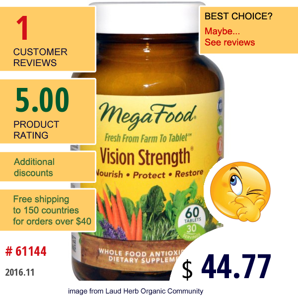 Megafood, Vision Strength, 60 Tablets   