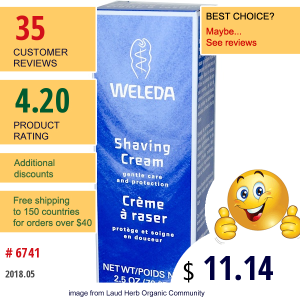 Weleda, Shaving Cream, 2.5 Oz (70.87 G)