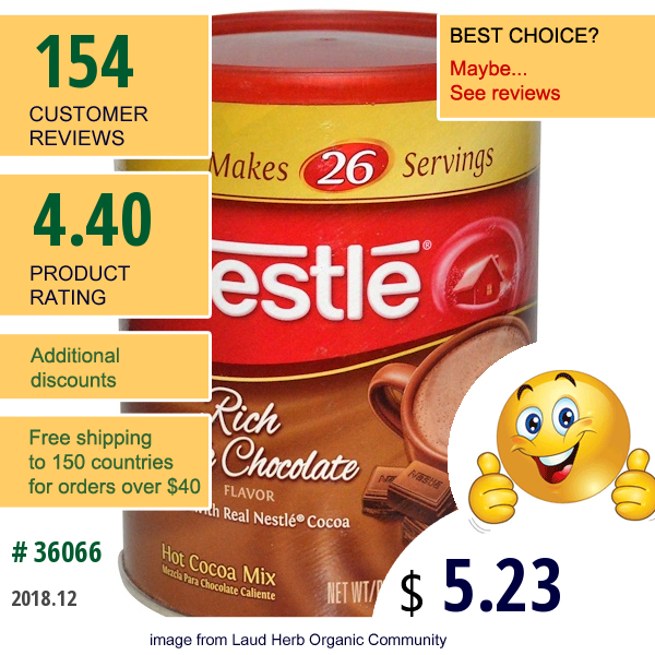 Nestle Hot Cocoa Mix, Rich Milk Chocolate Flavor, 18.5 Oz (525.2 G)  