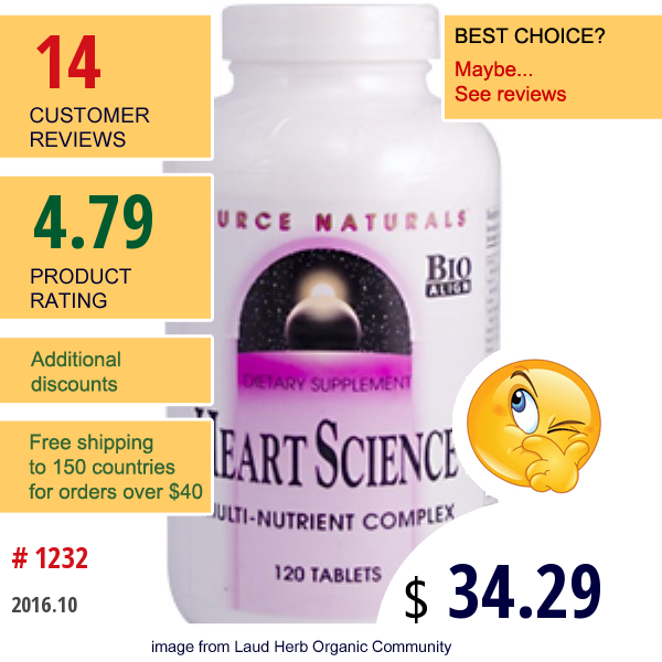 Source Naturals, Heart Science, 120 Tablets