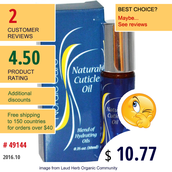 Nordic Care, Llc., Natural Cuticle Oil, 0.35 Oz (10 Ml)  