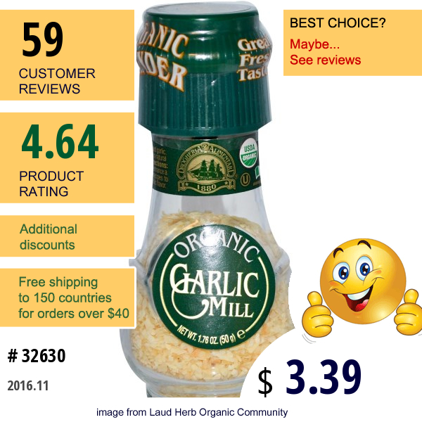 Drogheria & Alimentari, Organic Garlic Mill, 1.76 Oz (50 G)