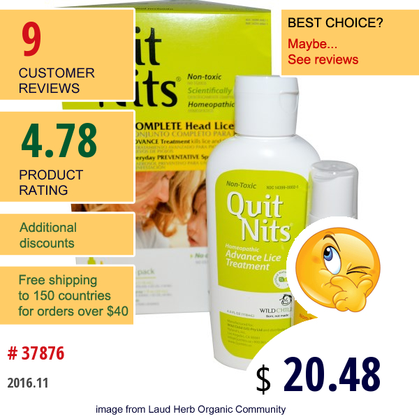 Hylands, Quit Nits, Complete Head Lice Kit, 4 Piece Kit