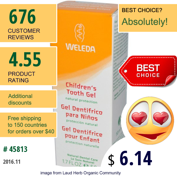 Weleda, Childrens Tooth Gel, 1.7 Fl Oz (50 Ml)