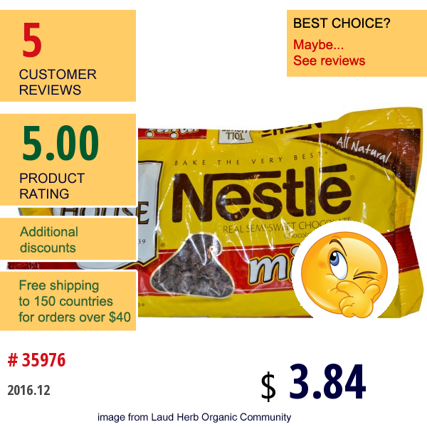 Nestle Toll House, Mini Morsels, Real Semi-Sweet Chocolate, 12 Oz (340 G)  