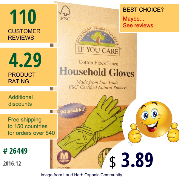 If You Care, Household Gloves, Medium, 1 Pair