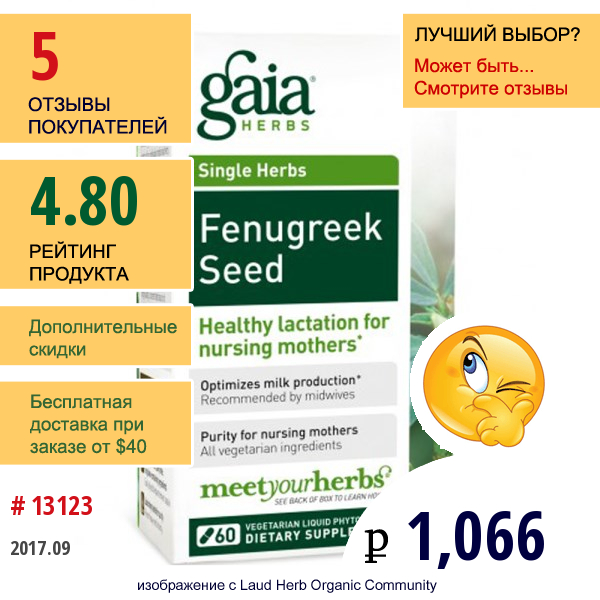 Gaia Herbs, Fenugreek Seed, 60 Vegetarian Liquid Phyto-Caps  