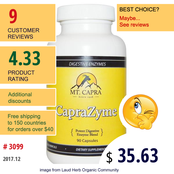 Mt. Capra, Caprazyme, 90 Capsules  