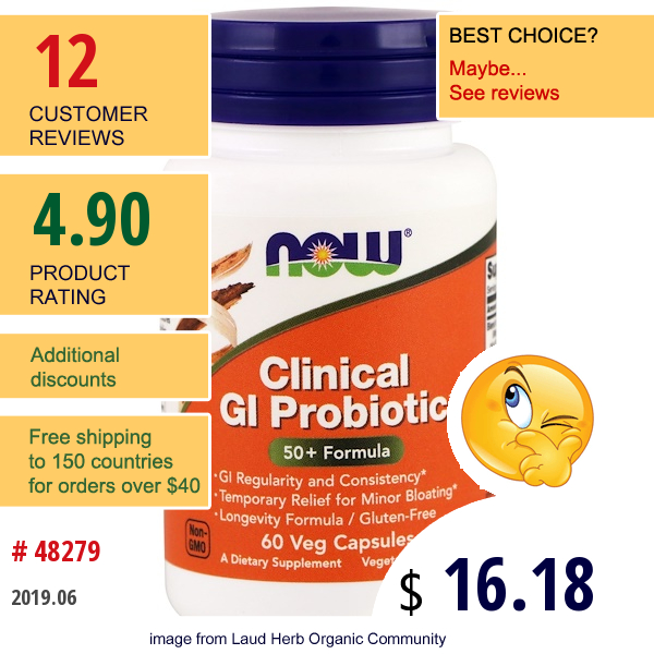 Now Foods, Clinical Gi Probiotic, 60 Veggie Caps