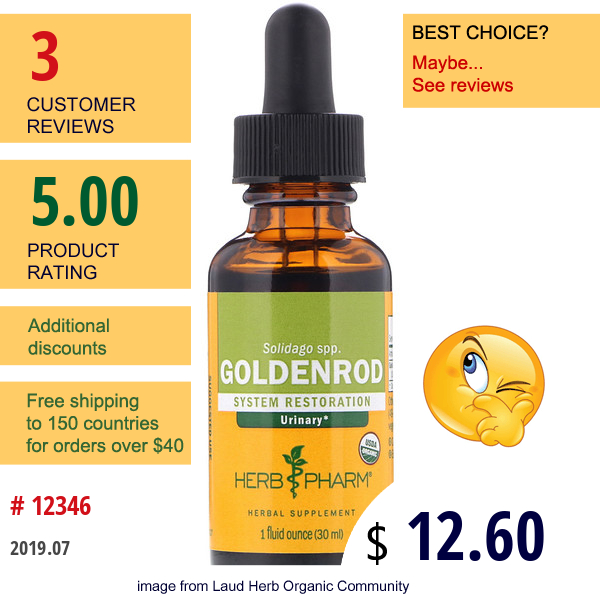 Herb Pharm, Goldenrod, System Restoration, 1 Fl Oz (30 Ml)