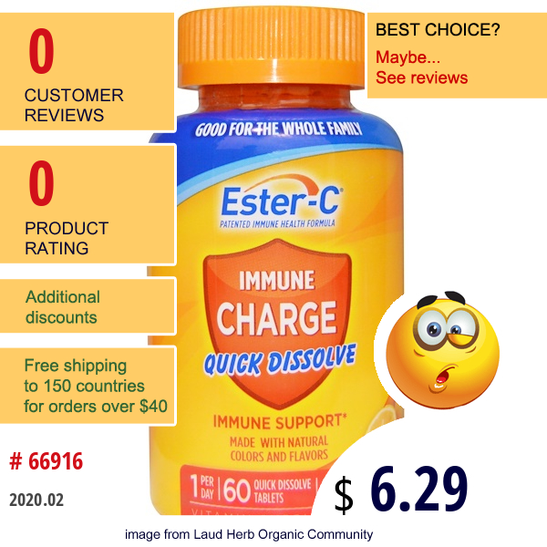 Nature'S Bounty, Immune Charge, Quick Dissolve, Delicious Orange Flavor, 60 Tablets  