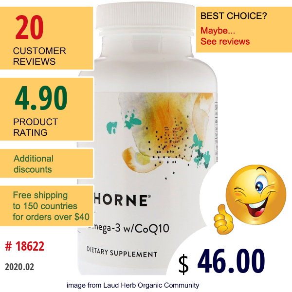 Thorne Research, Omega-3 With Coq10, 90 Gelcaps