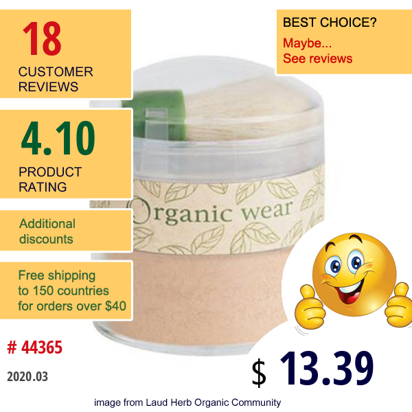Physicians Formula, Organic Wear, Loose Powder, Translucent Medium Organics, 0.77 Oz (22 G)  