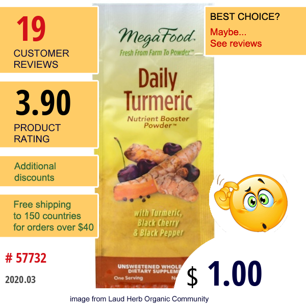 Megafood, Daily Turmeric, Nutrient Booster Powder, 1.97 G  