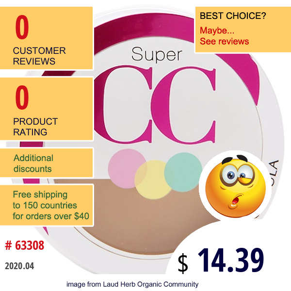 Physicians Formula, Super Cc, Color-Correction + Care Cream, Spf 30, Light/Medium, 0.28 Oz (8 G)  