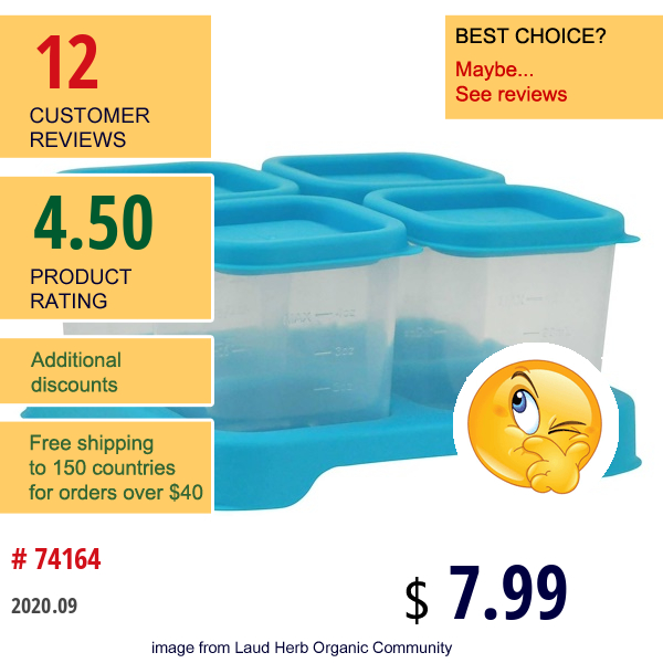 I Play , Green Sprouts, Fresh Baby Food Unbreakable Cubes, Aqua Set, 4 Pack - 4 Oz (118 Ml) Each I Play , Green Sprouts, Fresh Baby Food Unbreakable Cubes, Aqua Set, 4 Pack - 4 Oz (118 Ml) Each