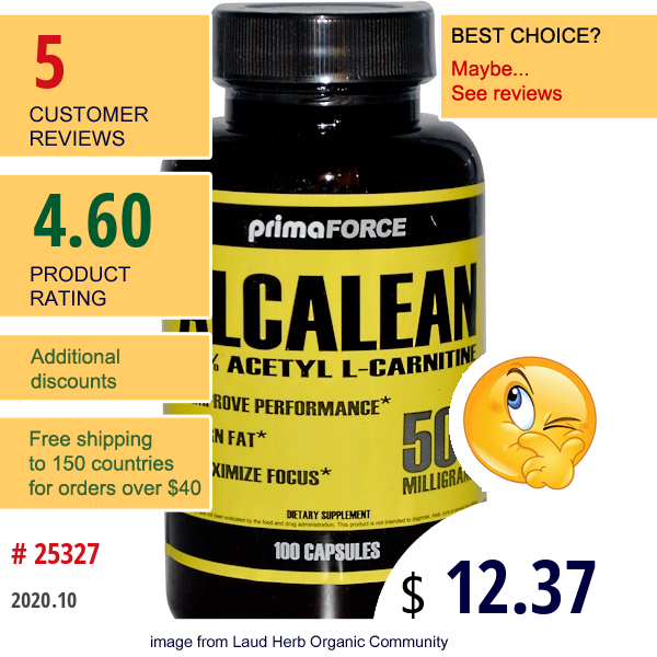 Primaforce, Alcalean, 500 Mg, 100 Capsules  