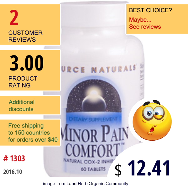 Source Naturals, Minor Pain Comfort, 60 Tablets  