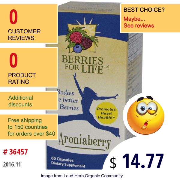 Berries For Life, Inc., Aroniaberry, 60 Capsules  