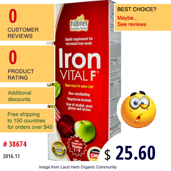 Naka Herbs & Vitamins Ltd, Iron Vital F, Fruit Flavor, 500 Ml  