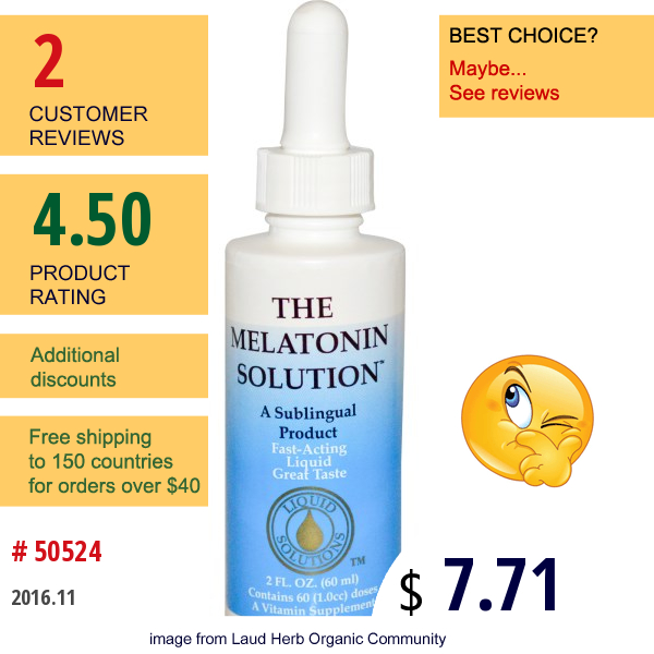 Nutraceutical Solutions, Inc, The Melatonin Solution, 2 Fl Oz (60 Ml)  