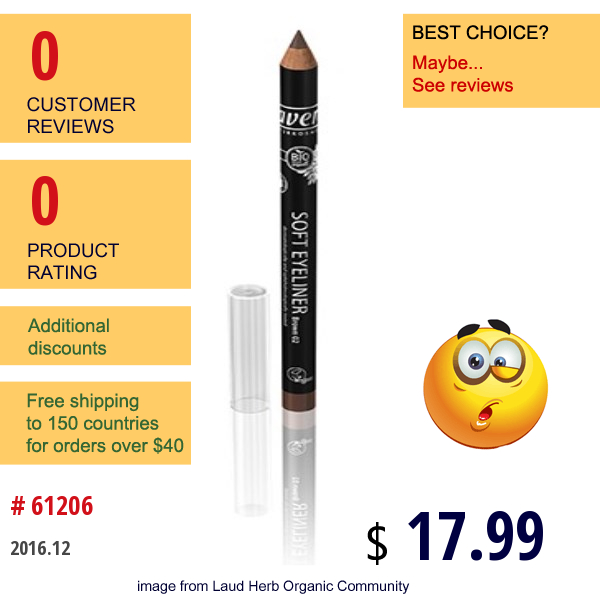 Lavera Naturkosmetic, Soft Eyeliner, Brown 02, .04 Oz  