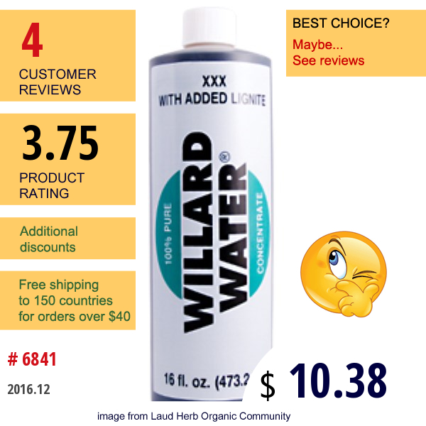 Willard, Willard Water With Added Lignite, 16 Fl Oz (473.2 Ml)  