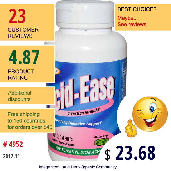 Enzymatic Therapy, Acid Ease, Digestion Formula, 180 Veggie Caps