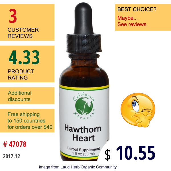 California Xtracts, Hawthorn Heart, Heart Formula, 1 Fl Oz (30 Ml)  