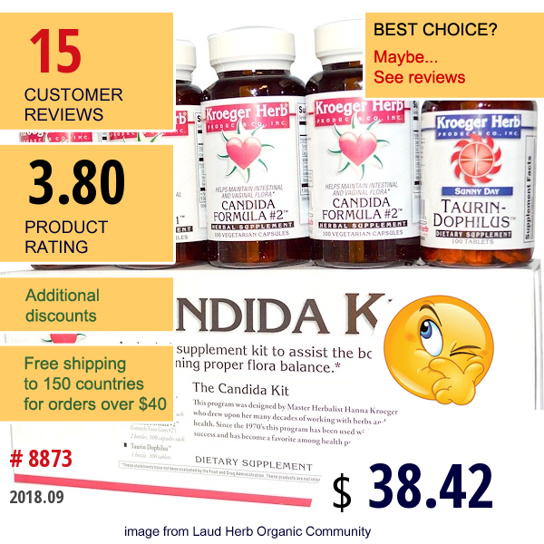 Kroeger Herb Co, Candida Kit, 5 Bottles  