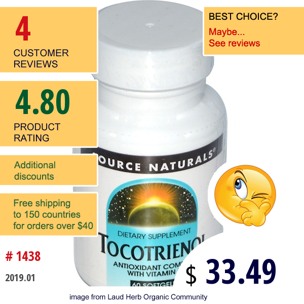 Source Naturals, Tocotrienol, 60 Softgels  