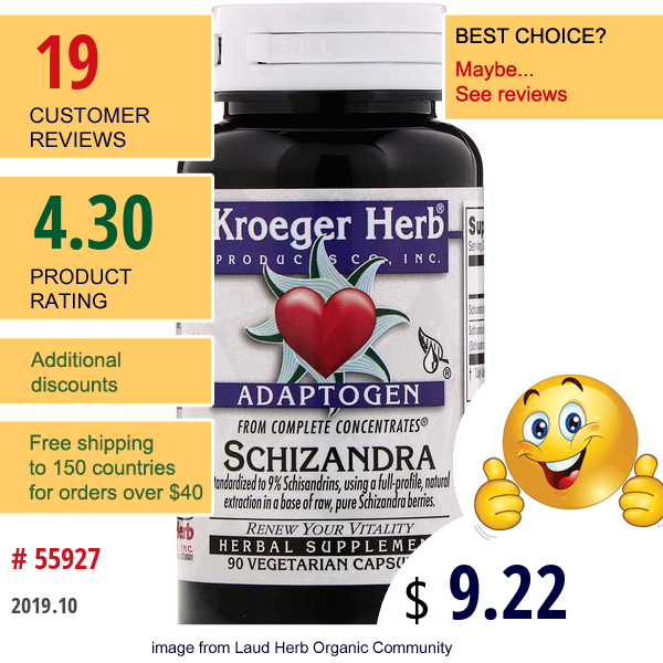 Kroeger Herb Co, Complete Concentrates, Schizandra, 90 Vegetarian Capsules