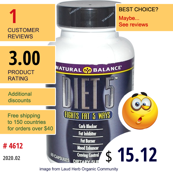 Natural Balance, Diet 5, 60 Capsules  