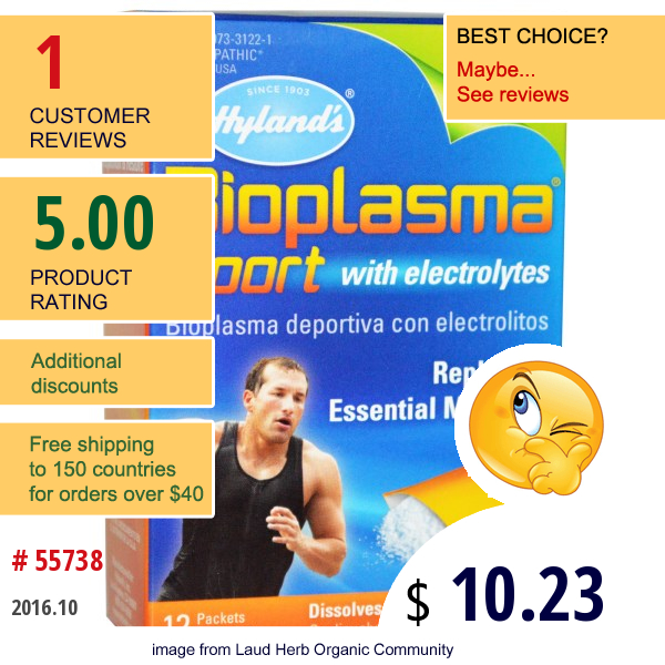 Hylands, Bioplasma Sport With Electrolytes, Citrus Flavor, 12 Packets Hylands, Bioplasma Sport With Electrolytes, Citrus Flavor, 12 Packets