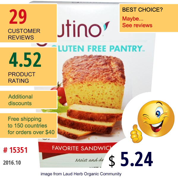 Gluten-Free Pantry, Favorite Sandwich Bread Mix, 22 Oz (624 G)  