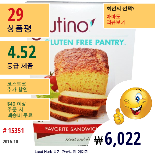 Gluten-Free Pantry, 페이보리트 샌드위치 브레드 믹스, 22 온스 (624 G)  