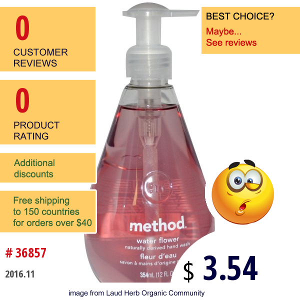 Method, Hand Wash, Water Flower, 12 Fl Oz (354 Ml)  