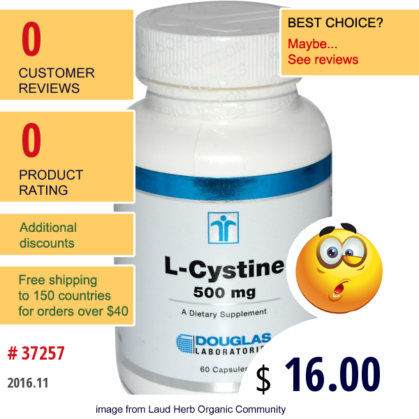 Douglas Laboratories, L-Cystine, 500 Mg, 60 Capsules  