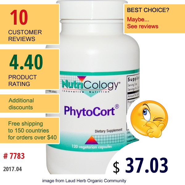 Nutricology, Phytocort, 120 Veggie Caps