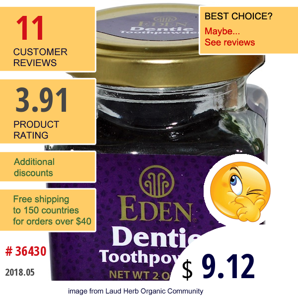 Eden Foods, Dentie Toothpowder, 2 Oz (56 G)  