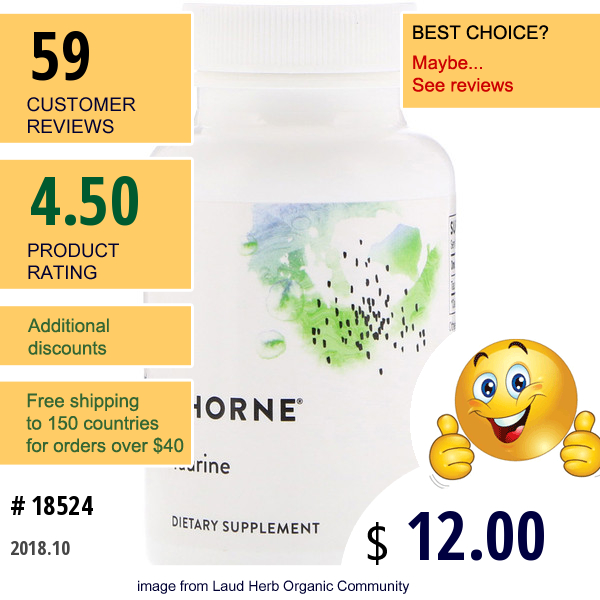 Thorne Research, Taurine, 90 Capsules