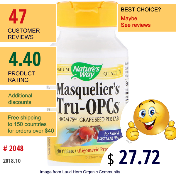 Natures Way, Masqueliers Tru-Opcs, 90 Tablets Natures Way, Masqueliers Tru-Opcs, 90 Tablets