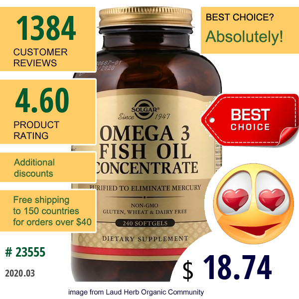 Solgar, Omega-3 Fish Oil Concentrate, 240 Softgels