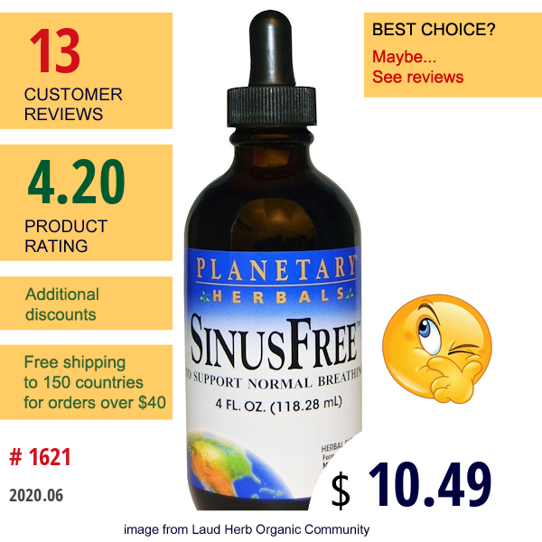 Planetary Herbals, Sinusfree, 4 Fl Oz (118.28 Ml)  