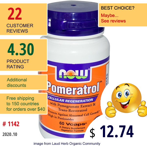 Now Foods, Pomeratrol, 60 Vcaps  