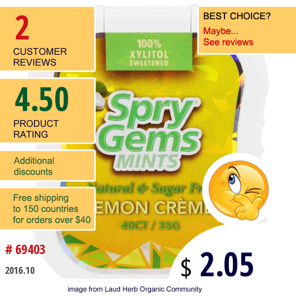 Xlear, Spry Germs, Mints, Lemon Creme, 40 Count, 25 G