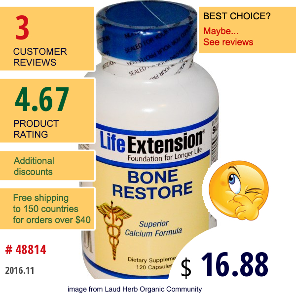Life Extension, Bone Restore, 120 Capsules