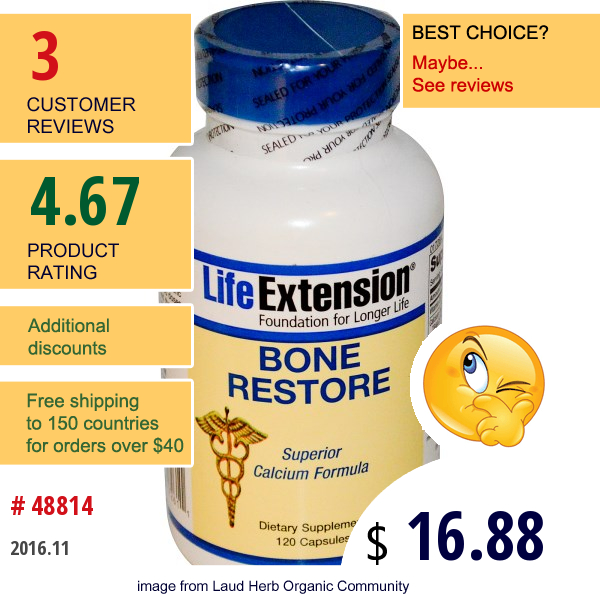 Life Extension, Bone Restore, 120 Capsules Life Extension, Bone Restore, 120 Capsules