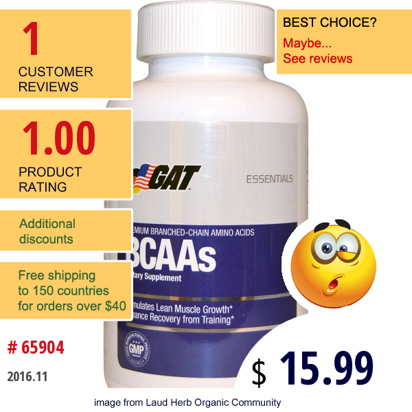 Gat, Bcaas, 180 Capsules Gat, Bcaas, 180 Capsules