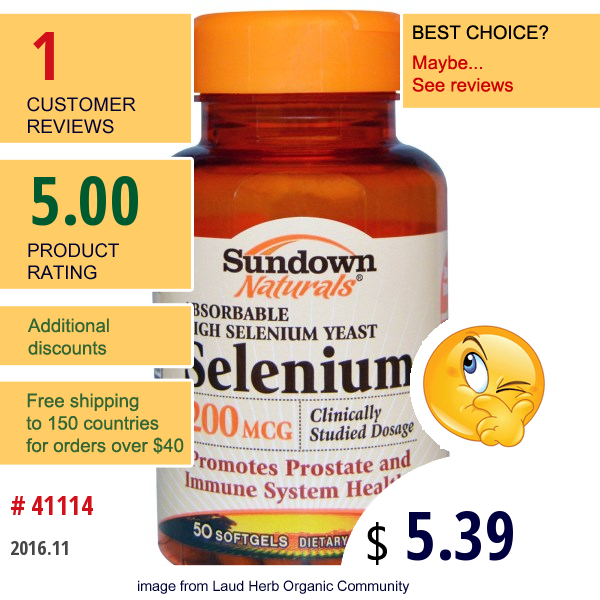 Rexall Sundown Naturals, Selenium, 200 Mcg, 50 Softgels  